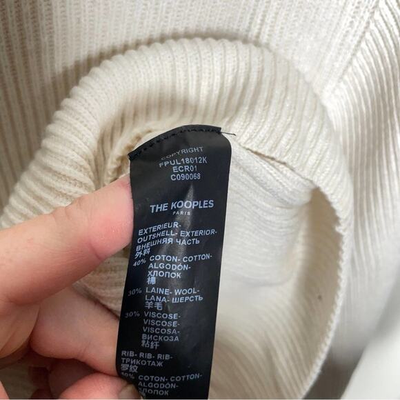 THE KOOPLES Ecru Wool Sweater With Puffed Sleeves Ivory {E3} - Picture 7 of 7